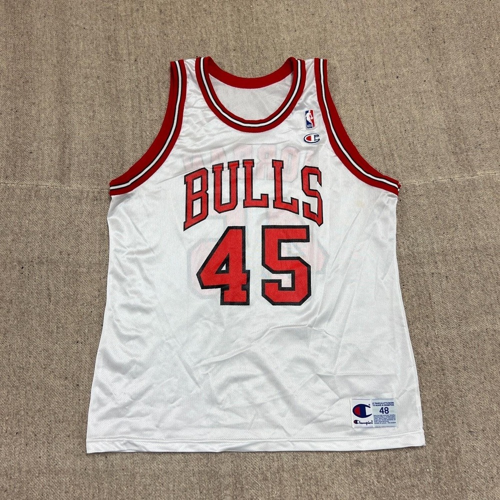 Vintage Michael Jordan Chicago Bulls Jersey Mens 48 White 1990s Champion